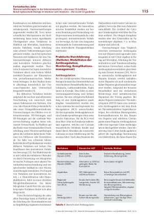 Vorschauseite 4: Nierenersatztherapie in der Intensivmedizin – die neue S3-Leitlinie