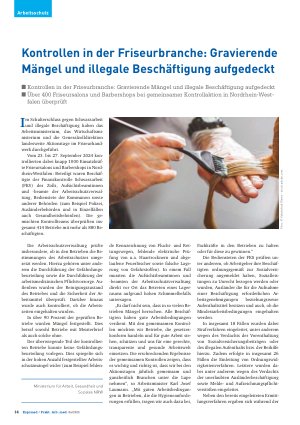 Vorschauseite 1: Kontrollen in der Friseurbranche: Gravierende Mängel und illegale Beschäftigung aufgedeckt