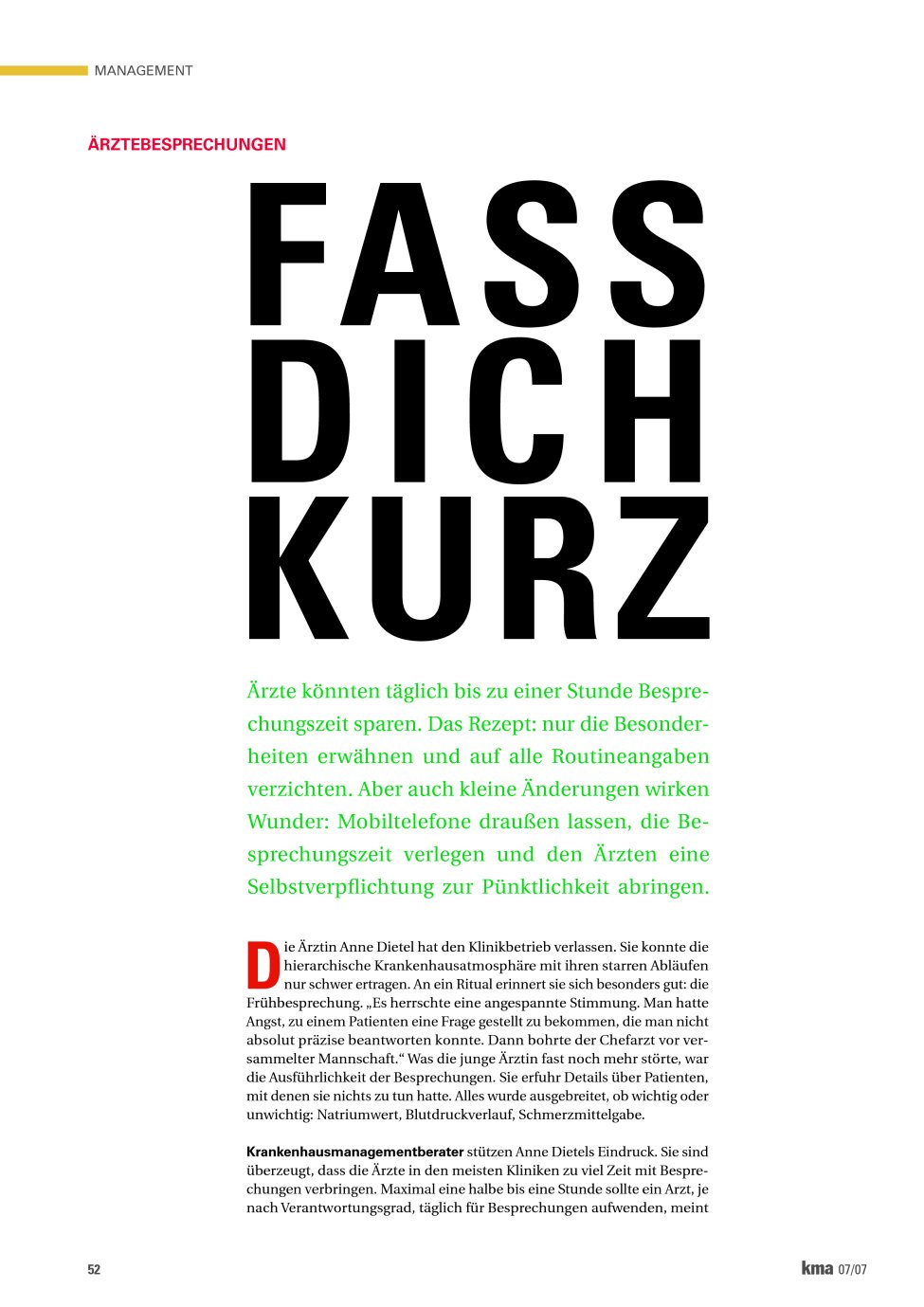 Vorschauseite 1: Fass dich kurz