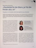 Vorschauseite 1: "Flexibilität für die Eltern, ja! Für die Kinder also, nein."