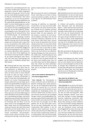 Vorschauseite 2: Vier Fragen an drei Genesungsbegleiter*innen