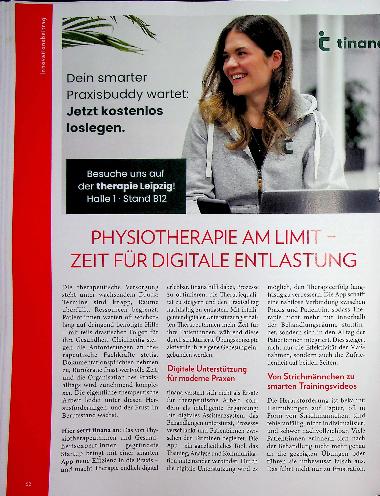 Vorschauseite 1: Physiotherapie am Limit - Zeit für digitale Entlastung