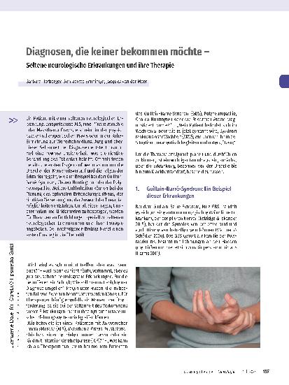 Vorschauseite 1: Diagnosen, die keiner bekommen möchte - Seltene neurologische Erkrankungen und ihre Therapie