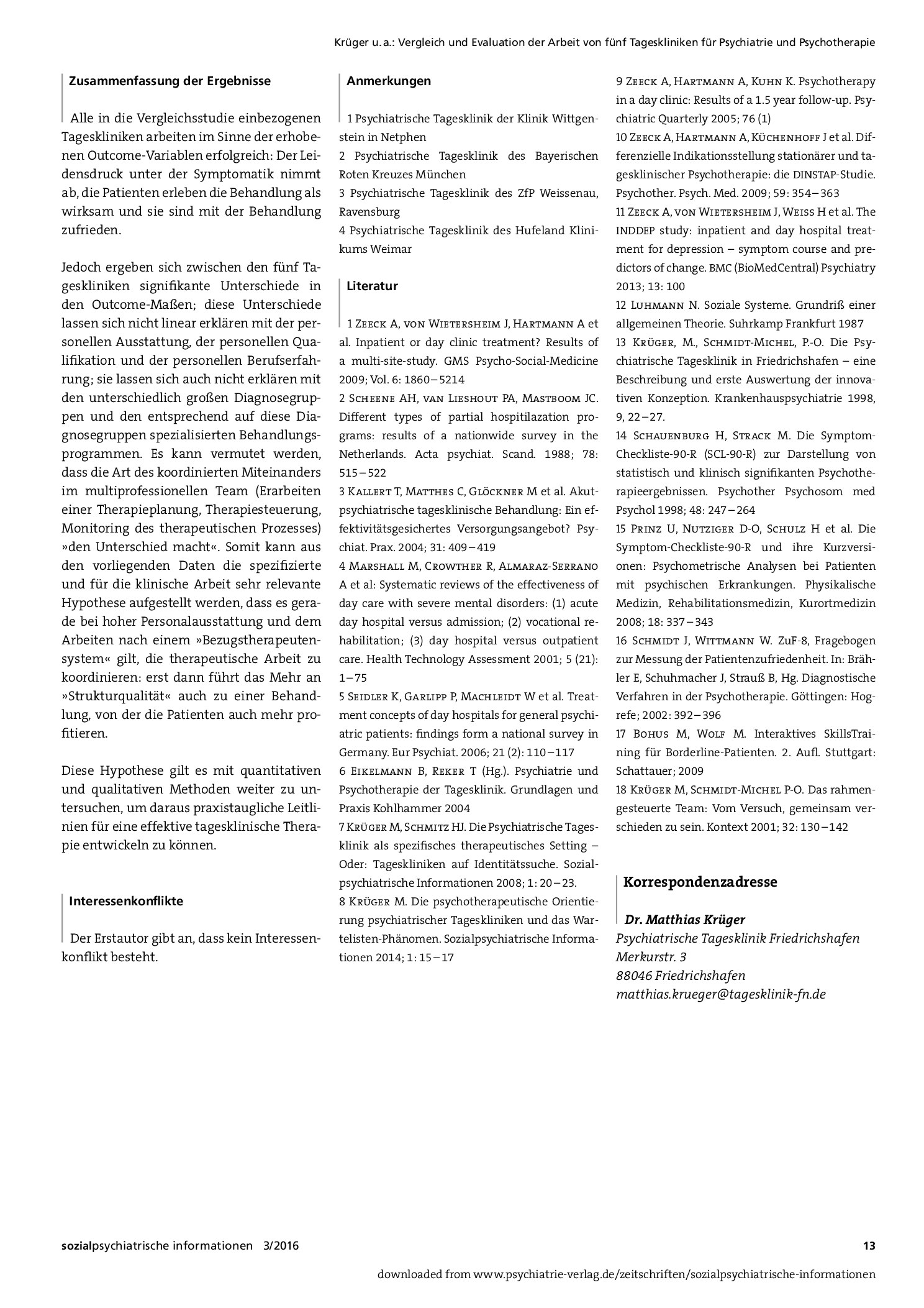 Vorschauseite 6: Vergleich und Evaluation der Arbeit von fünf Tageskliniken für Psychiatrie und Psychotherapie