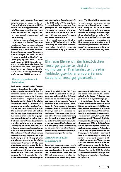 Vorschauseite 2: Gesundheitsreform: Was wir von Frankreich lernen können
