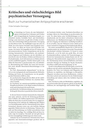 Vorschauseite 1: Kritisches und vielschichtiges Bild psychiatrischer Versorgung