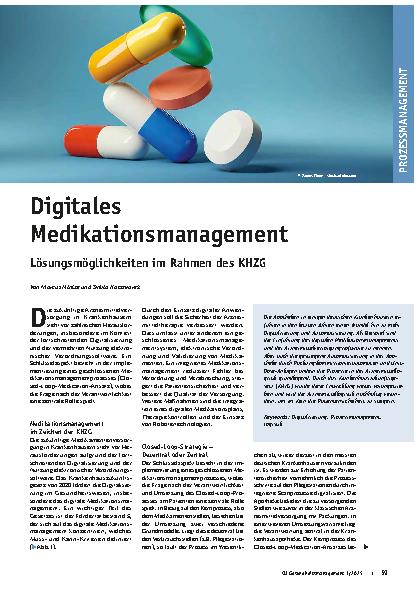 Vorschauseite 1: Digitales Medikationsmanagement Lösungsmöglichkeiten im Rahmen des KHZG