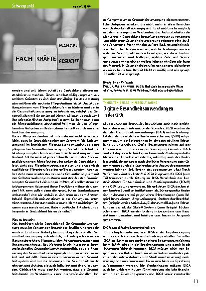 Vorschauseite 1: Digitale Gesundheitsanwendungen in der GKV