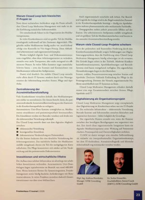 Vorschauseite 2: Closed Loop Medication Management - Warum der digitale Medikationsprozess mehr ist als ein IT-Projekt