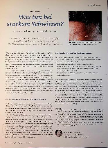 Vorschauseite 1: Was tun bei starkem Schwitzen? Ursachen und Lösungen in der Palliative Care