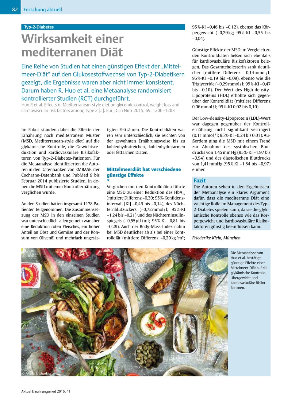 Vorschauseite 1: Typ-2-Diabetes – Wirksamkeit einer mediterranen Diät