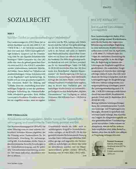 Vorschauseite 1: SGB II Schülertablet ist pandemiebedingter Mehrbedarf