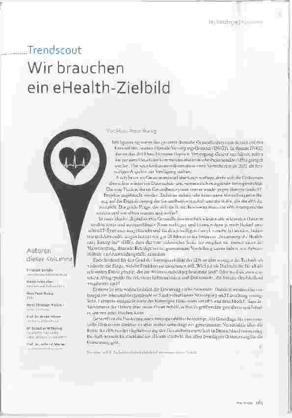 Vorschauseite 2: Trendscout: Wir brauchen ein eHealth-Zielbild.