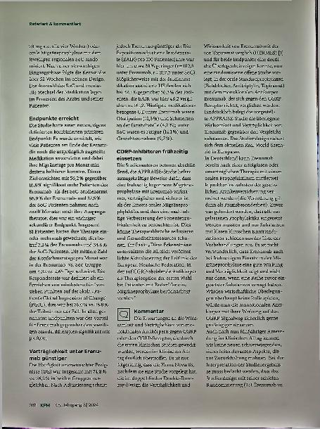 Vorschauseite 2: Erenumab reduziert Migränetage und steigert Therapieadhärenz.
