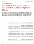 Vorschauseite 1: "»Wo Religion nicht genannt werden soll, kommt der Begriff der Spiritualität auf«"