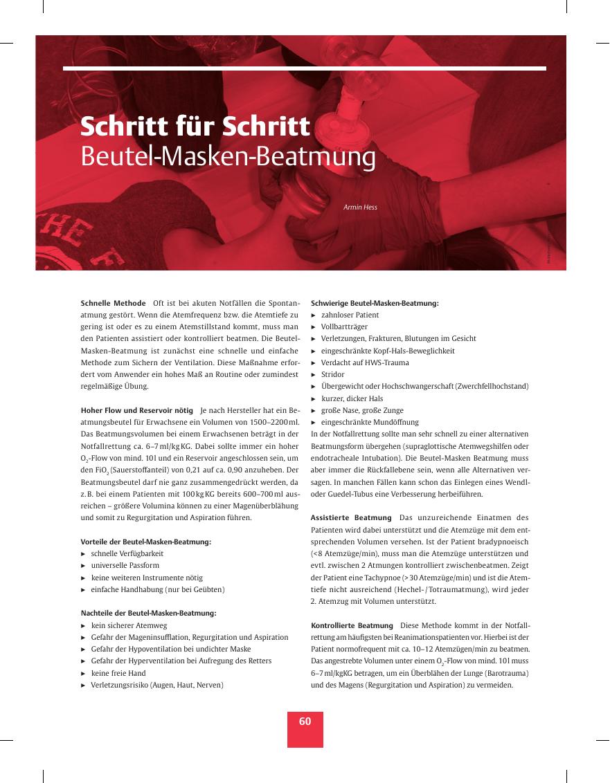 Vorschauseite 1: Schritt für Schritt ? Beutel-Masken-Beatmung