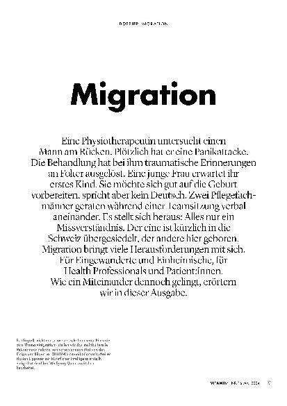 Vorschauseite 2: Migration «Integration ist Knochenarbeit»