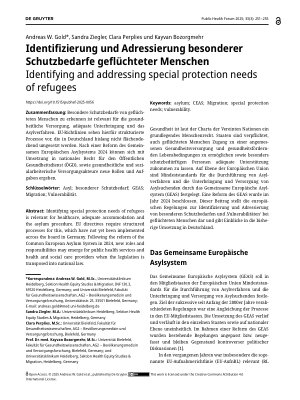 Vorschauseite 1: Identifizierung und Adressierung besonderer Schutzbedarfe geflüchteter Menschen