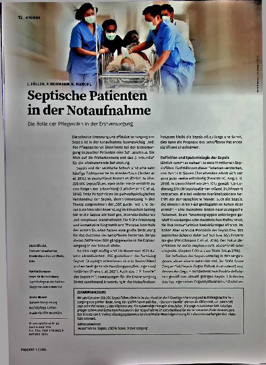 Vorschauseite 1: Septische Patienten in der Notaufnahme Foto: • Butsaya / Getty toM® Die Rolle der Pflegenden in der Erstversorgung