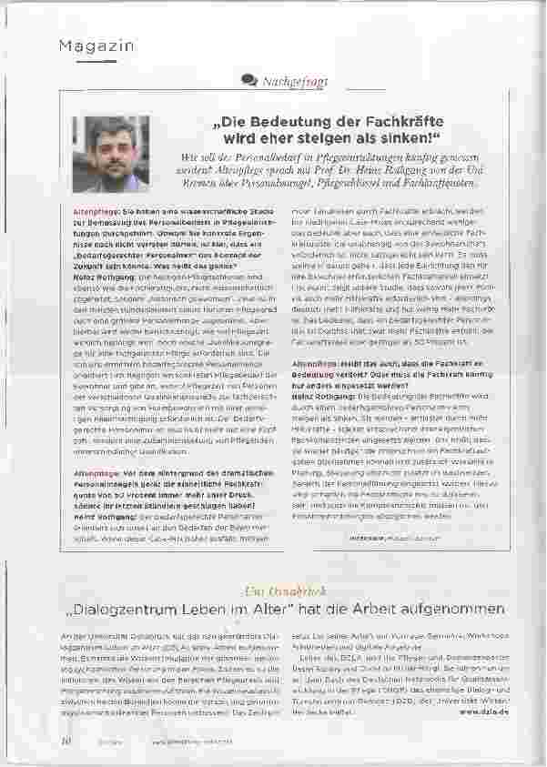 Vorschauseite 1: „Die Bedeutung der Fachkräfte wird eher steigen als sinken!“
