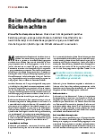 Vorschauseite 1: Beim Arbeiten auf den Rücken achten.