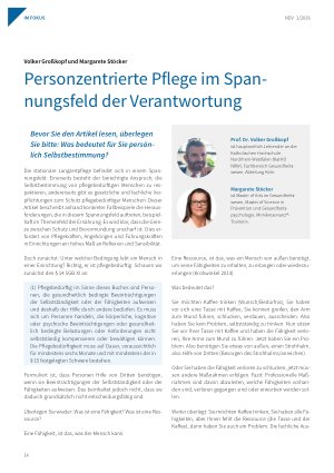 Vorschauseite 1: Personzentrierte Pflege im Spannungsfeld der Verantwortung
