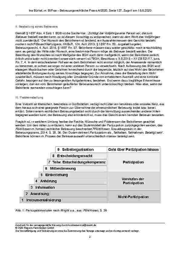 Vorschauseite 2: „Die haben mir gesagt, dass ich jemand anderen wählen kann“ – Betrachtungen zur Praxis der Beteiligung Betroffener bei der Betreuerauswahl