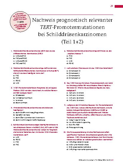 Vorschauseite 6: Nachweis prognostisch relevanter TERT-Promotermutationen bei Schilddrüsenkarzinomen (Teil 2)