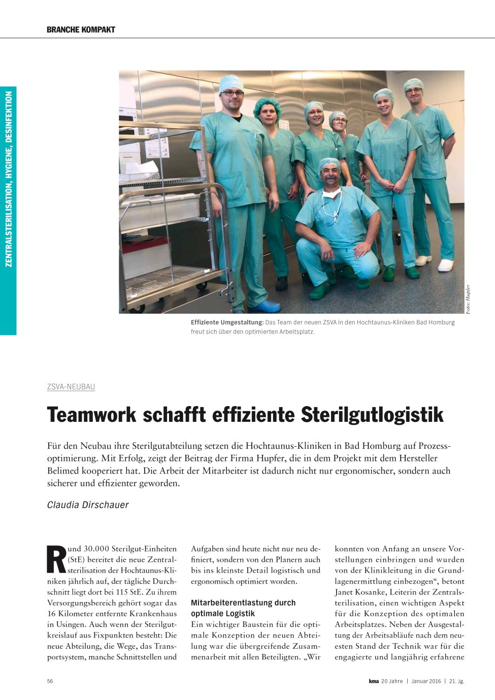Vorschauseite 1: Teamwork schafft effiziente Sterilgutlogistik