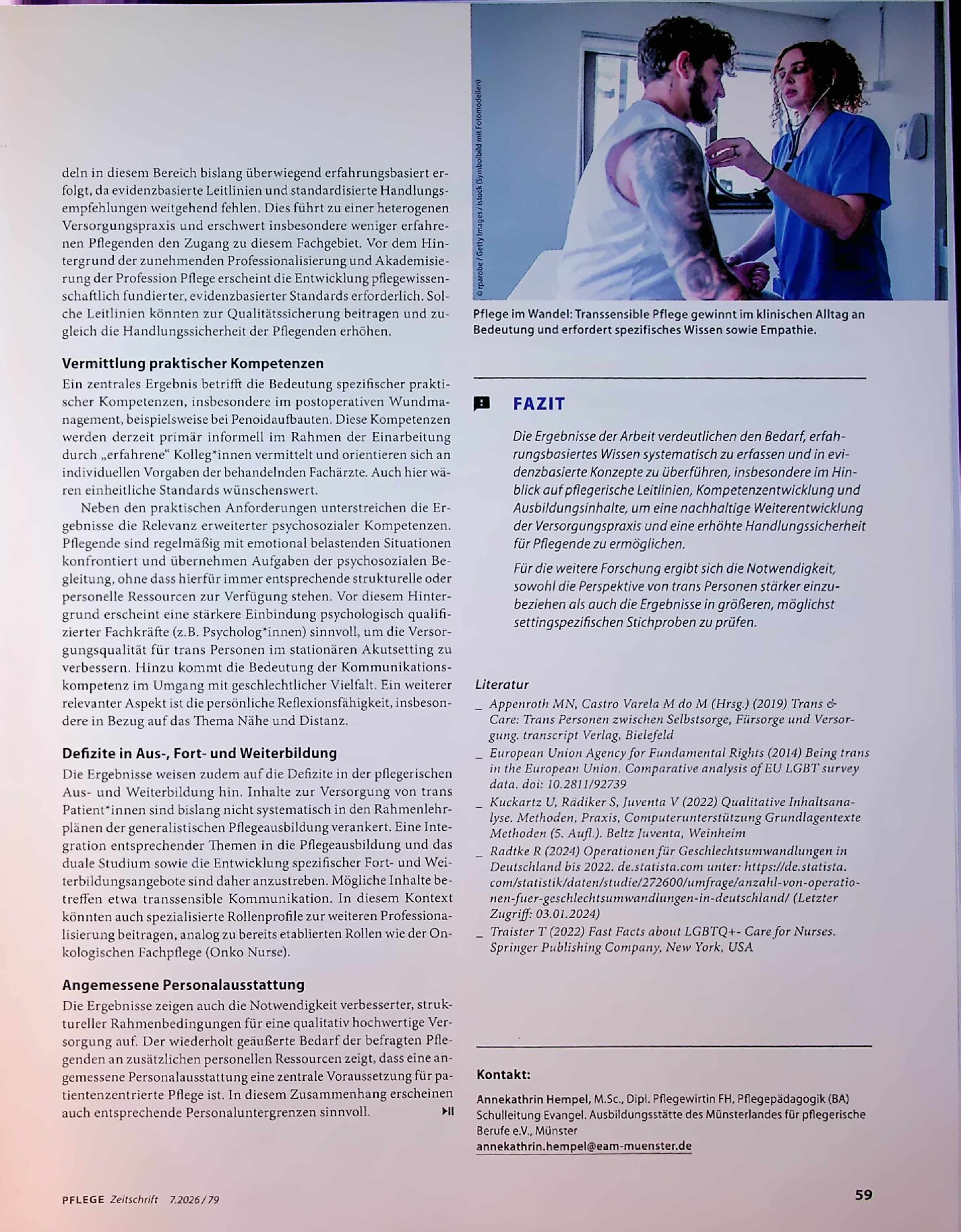 Vorschauseite 2: Transsensible Pflege im akutstationären Setting