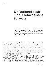 Vorschauseite 1: Ein Verband auch für die französische Schweiz