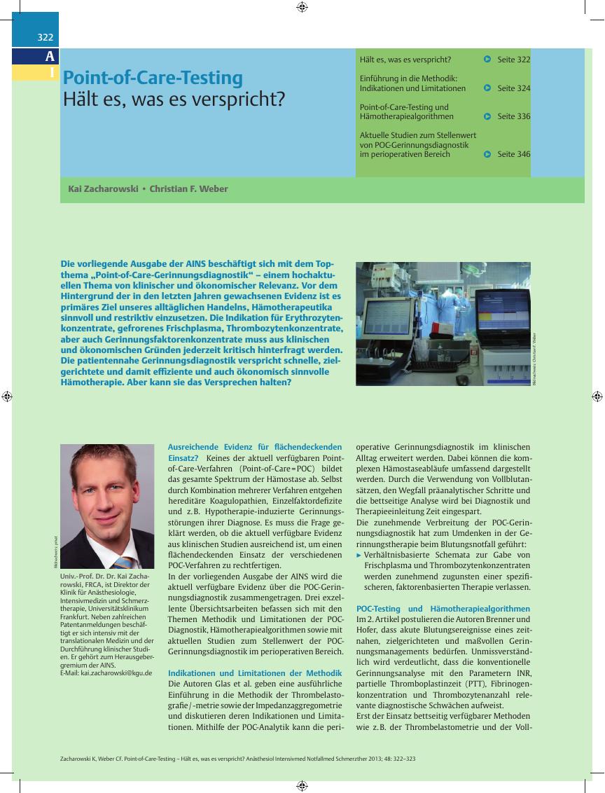 Vorschauseite 1: Point-of-Care-Testing – Hält es, was es verspricht?