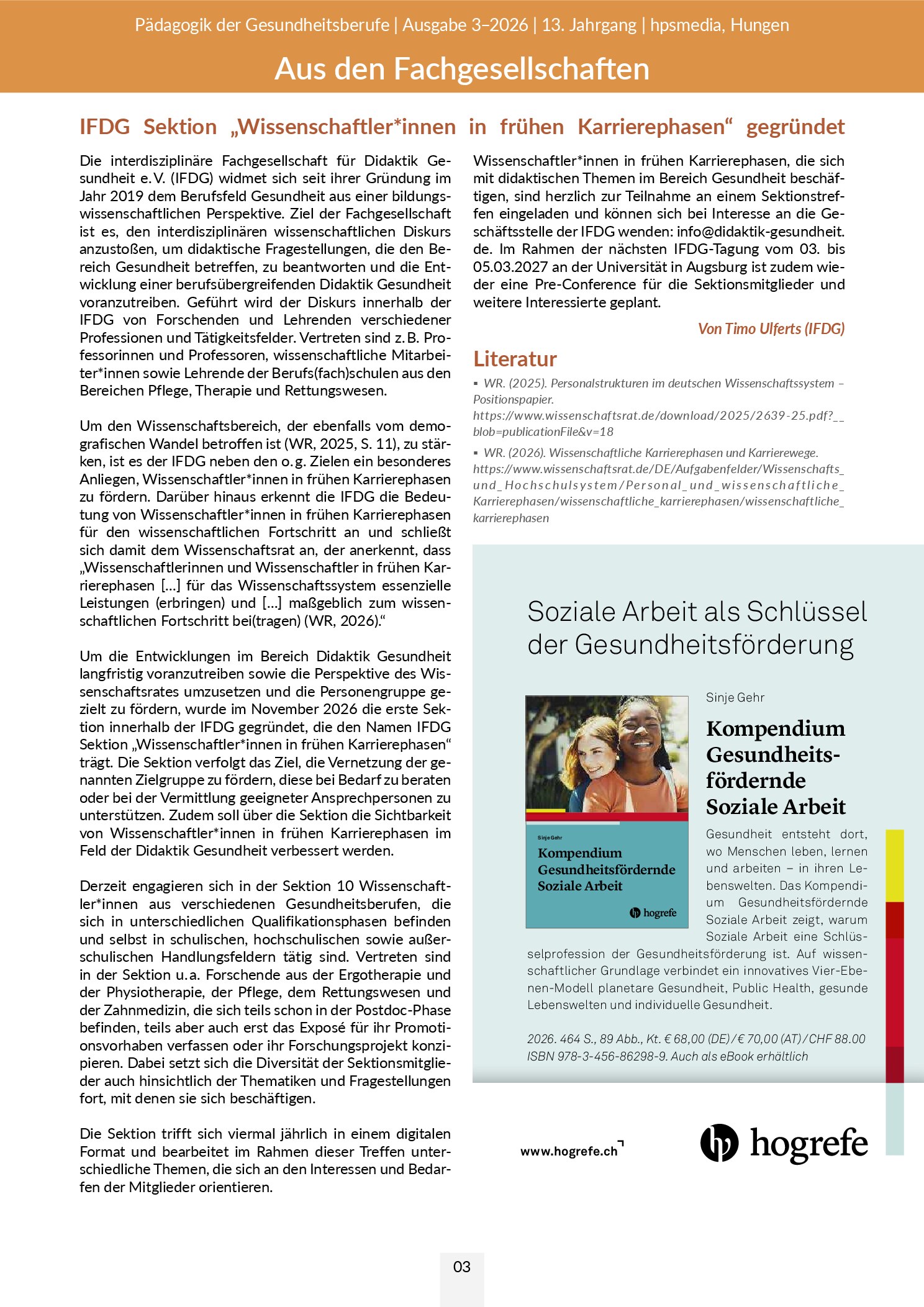 Vorschau: IFDG Sektion „Wissenschaftler*innen in frühen Karrierephasen“ gegründet
