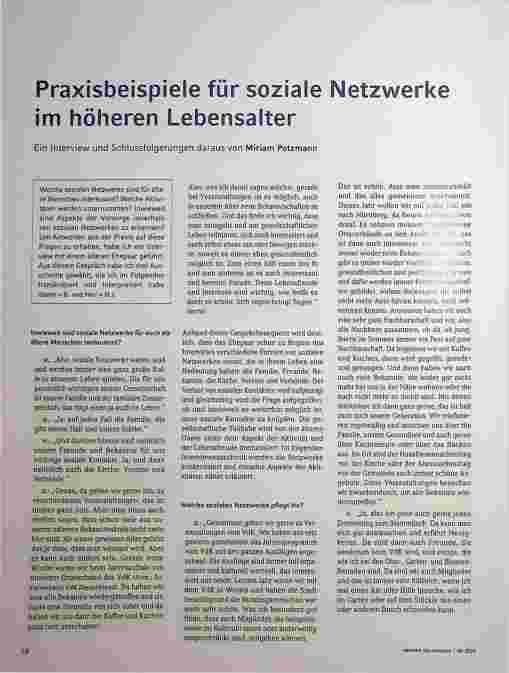 Vorschauseite 1: Praxisbeispiele für soziale im höheren Lebensalter Corrected text: Praxisbeispiele für Soziale im höheren Lebensalter