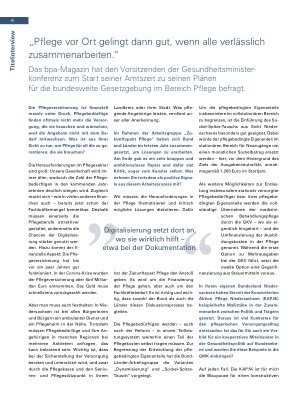 Vorschauseite 1: „Pflege vor Ort gelingt dann gut, wenn alle verlässlich zusammenarbeiten. “