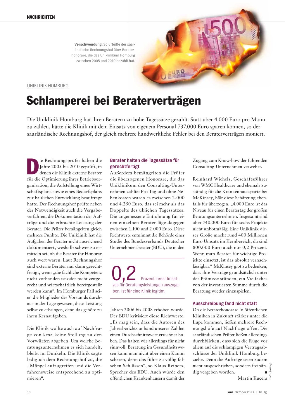 Vorschauseite 1: Schlamperei bei Beraterverträgen