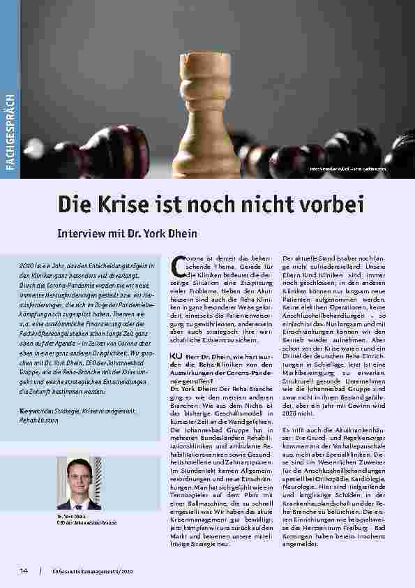 Vorschauseite 1: Die Krise ist noch nicht vorbei.