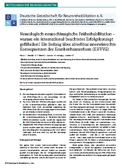 Vorschauseite 1: Deutsche Gesellschaft für Neurorehabilitation e. V.