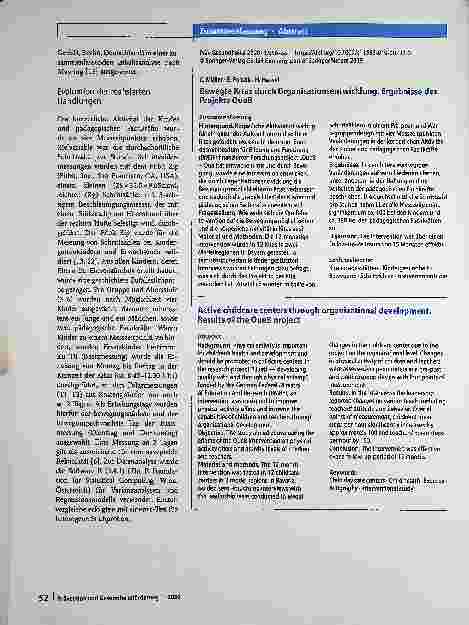Vorschauseite 3: Bewegte Kitas durch Organisationsentwicklung Ergebnisse des Projekts QueB
