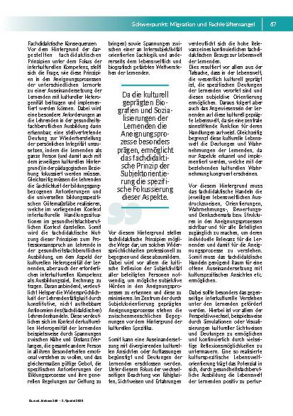 Vorschauseite 3: „Erzählen Sie doch mal, wie das so bei Ihnen ist…“ Förderung der Sensibilisierung für die kulturelle Heterogenität in der gesundheitsfachlichen Ausbildung