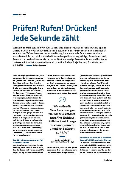 Vorschauseite 1: Prüfen! Rufen! Drücken! Jede Sekunde zählt.