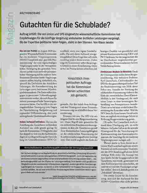 Vorschauseite 1: Gutachten für die Schublade?
