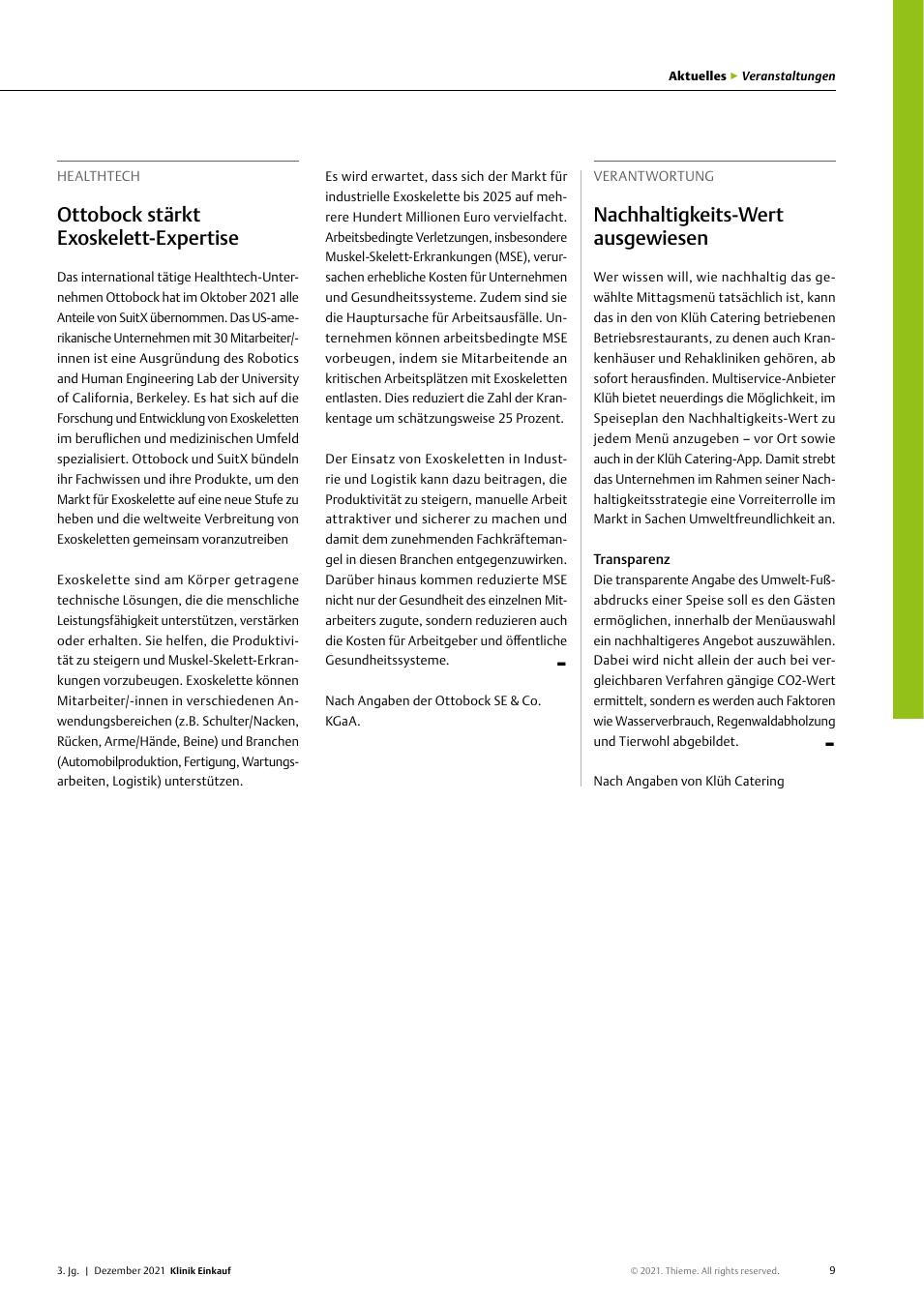 Vorschauseite 1: Verantwortung: Nachhaltigkeitswert ausgewiesen