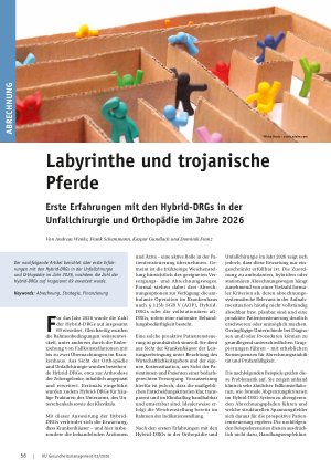 Vorschauseite 1: Labyrinthe und trojanische Pferde Erste Erfahrungen mit den Hybrid-DRGs in der Unfallchirurgie und Orthopädie im Jahre 2026