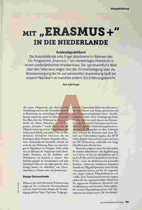 Vorschauseite 1: MIT „ERASMUS+“ IN DIE NIEDERLANDE