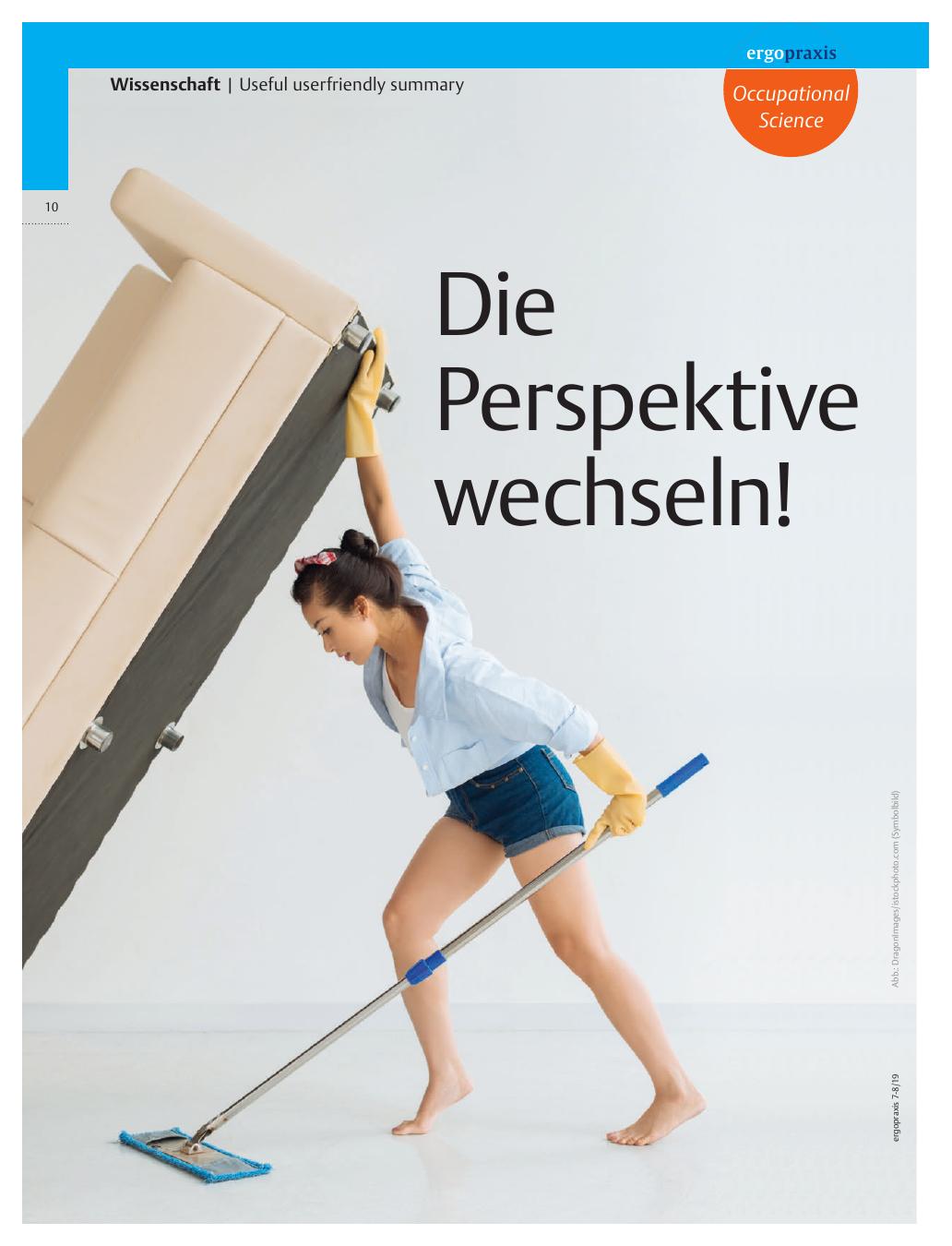 Vorschauseite 1: Die Perspektive wechseln! ? Die Betätigung und nicht das Individuum befunden