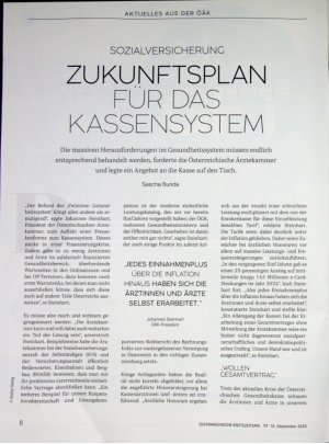 Vorschauseite 1: Sozialversicherung Zukunftsplan für das Kassensystem
