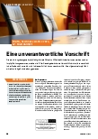 Vorschauseite 1: Eine unverantwortliche Vorschrift.