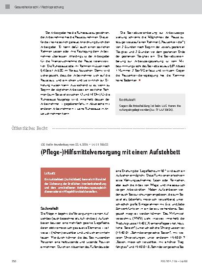 Vorschauseite 1: (Pflege-)Hilfsmittelversorgung mit einem Aufstehbett