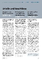Vorschauseite 1: Urteile und Beschlüsse